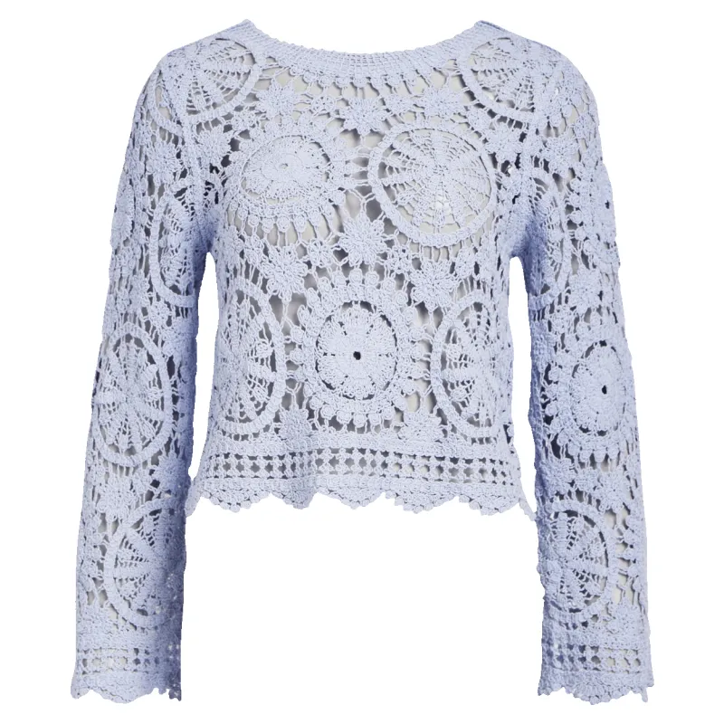 Object Petra Long Sleeve Crochet Pullover sold by Coes