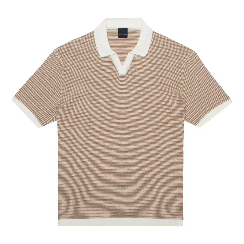 Bugatti Texture Stripe Knitted Polo sold by Coes