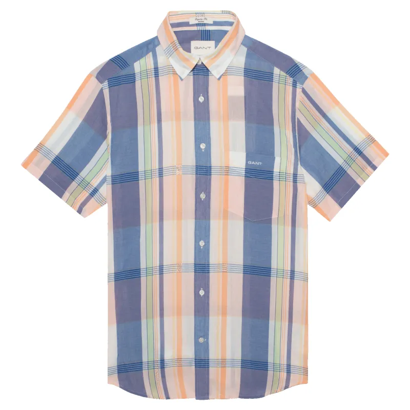 GANT Indian Madras Short Sleeve Shirt sold by Coes