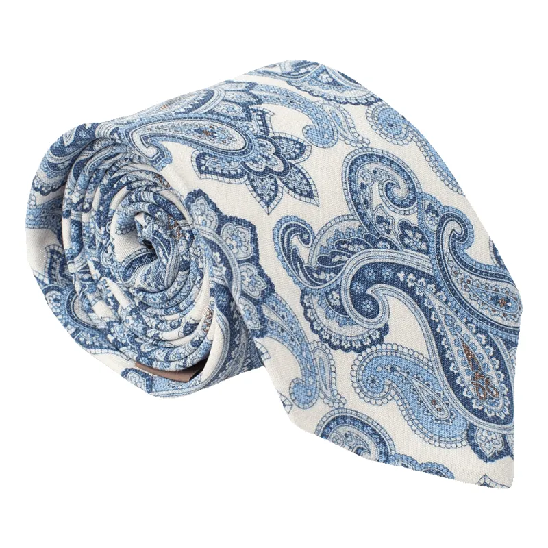 William David Large Printed Paisley Printed Tie sold by Coes