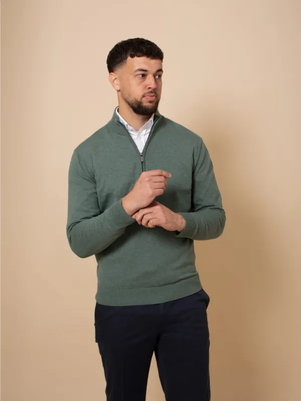 William David Pima Cotton 1/4 Zip Jumper made by Coes