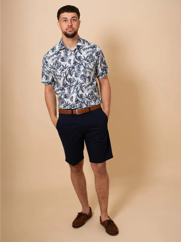 William David Southwold Short Sleeve Palm Print Shirt sold by Coes