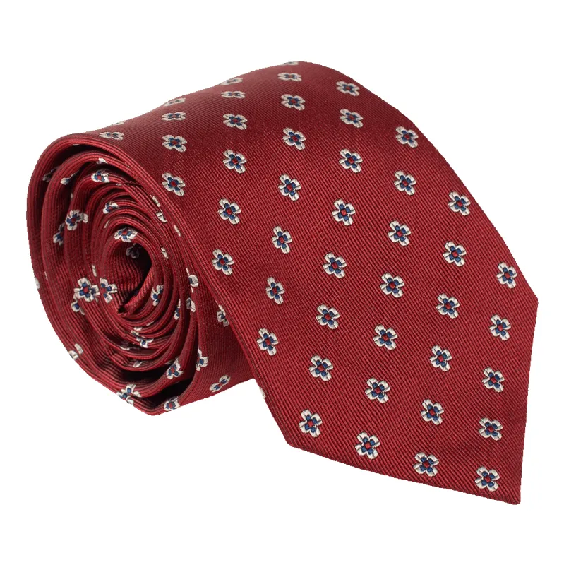 Golding Flower Silk Woven Tie sold by Coes