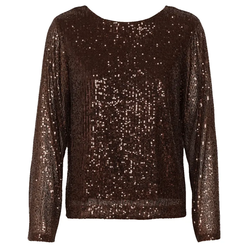 Part Two Darleena Long Sleeve Sequin Top made by Part Two