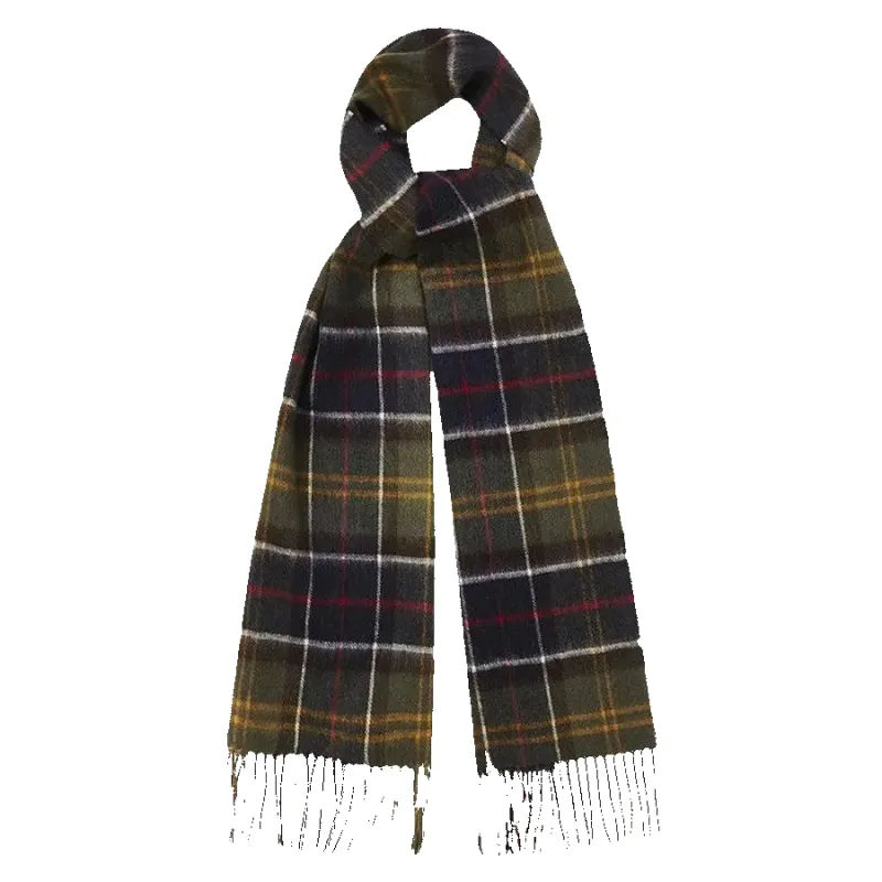 Barbour Merino Cashmere Tartan Scarf in Classic Tartan sold by Coes
