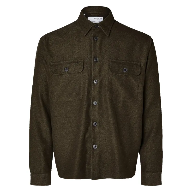 Selected Mason Twill Long Sleeve Overshirt sold by Coes