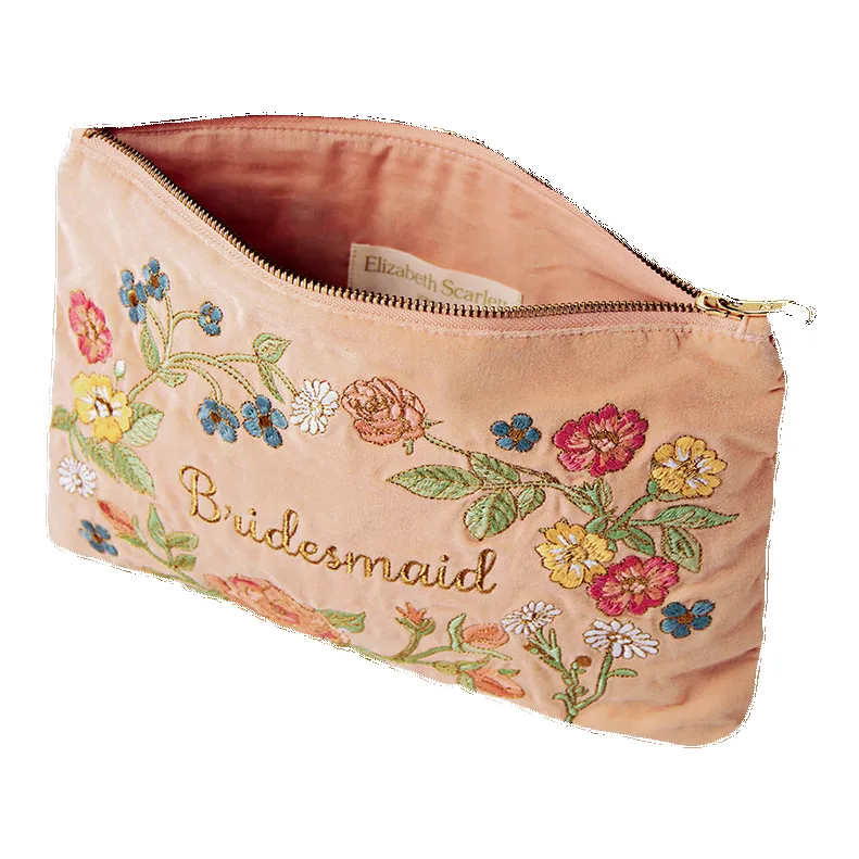 Elizabeth Scarlett Floral Bridesmaid Everyday Velvet Pouch sold by Coes product image thumbnail 2
