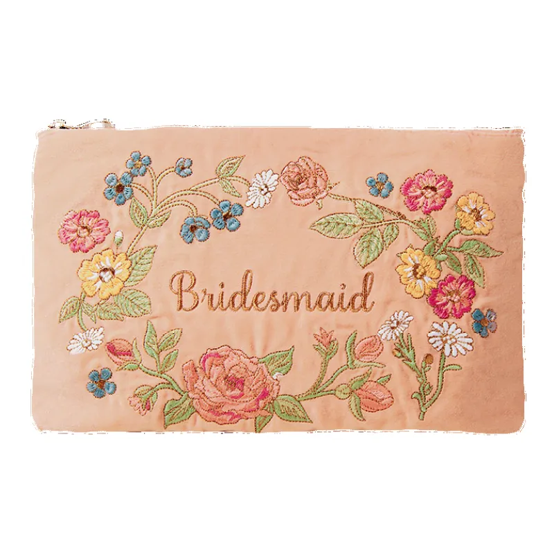 Elizabeth Scarlett Floral Bridesmaid Everyday Velvet Pouch sold by Coes