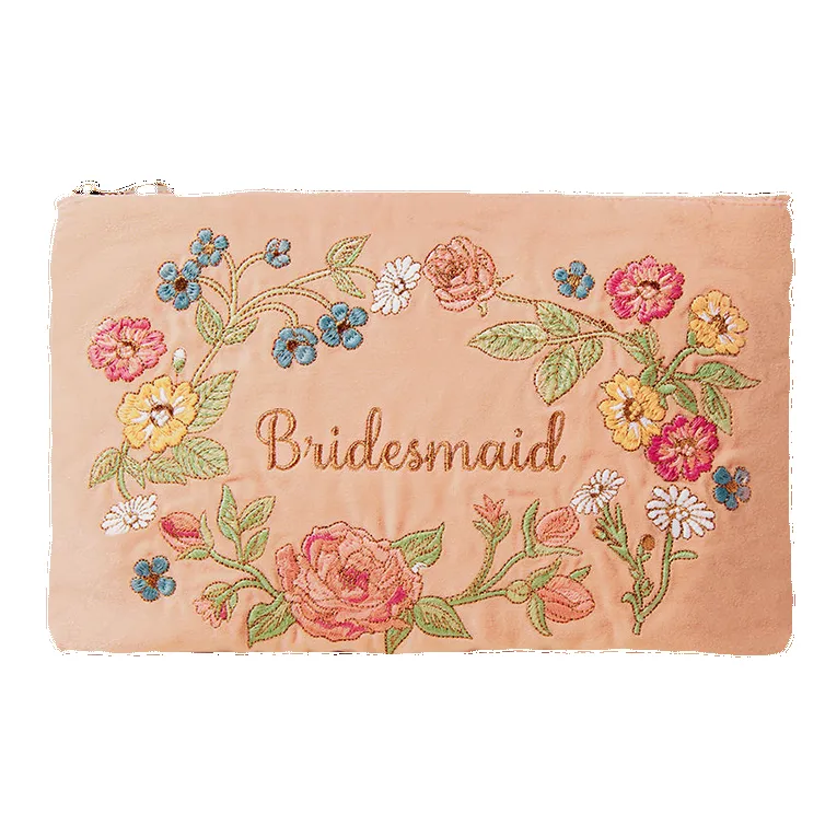 Elizabeth Scarlett Floral Bridesmaid Everyday Velvet Pouch sold by Coes