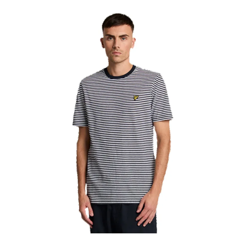 Lyle & Scott Linen Blend Breton Stripe T-Shirt sold by Coes