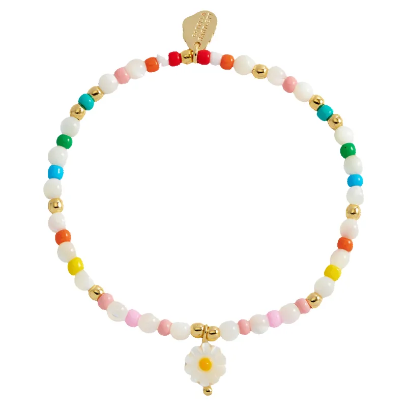 Estella Bartlett Multi Gemstone Shell Flower Bracelet made by Estella Bartlett
