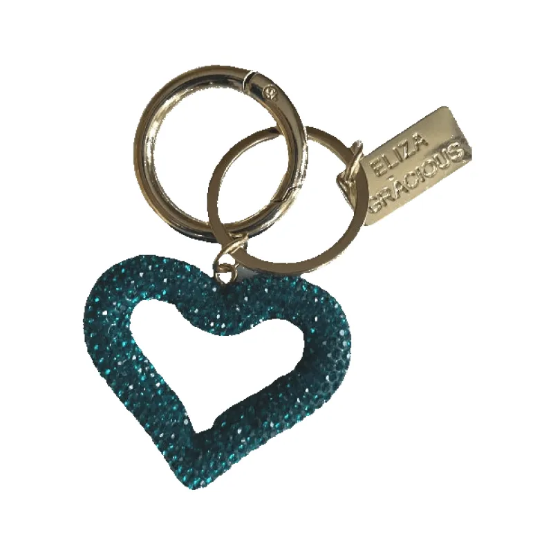 Eliza Gracious Crystal Open Heart Bag Charm/keyring sold by Coes