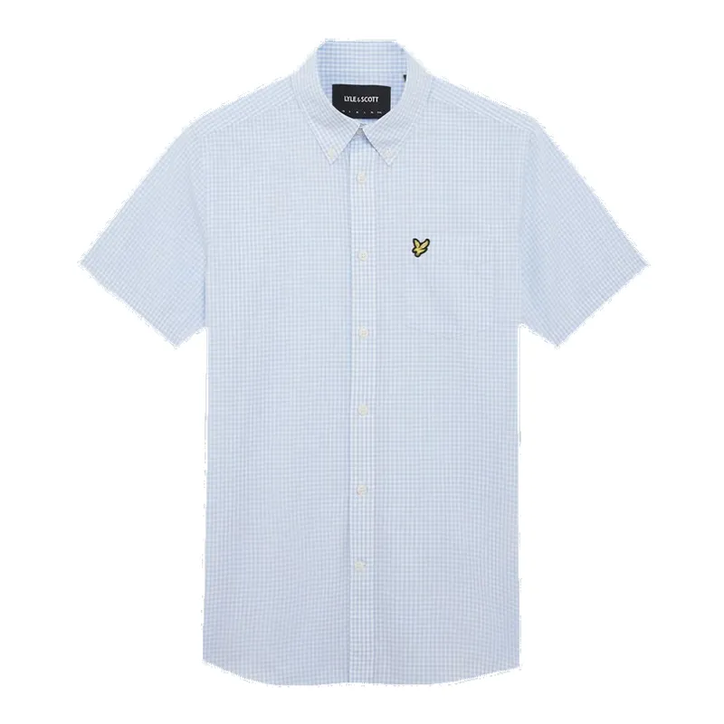 Lyle & Scott Short Sleeve Slim Fit Gingham Shirt sold by Coes