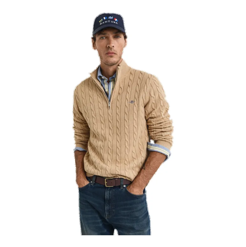 GANT Cotton Cable Knit Half Zip Sweater sold by Coes