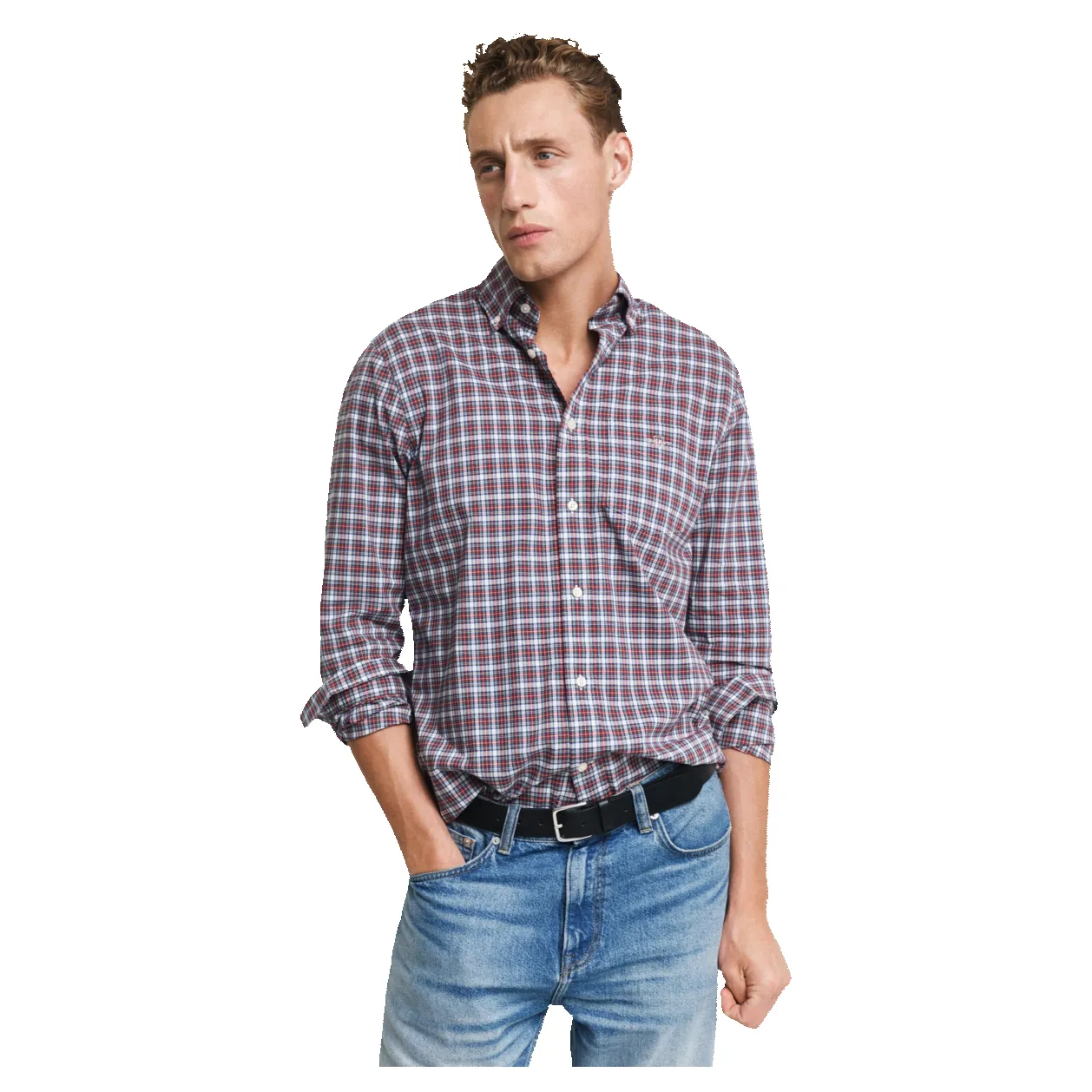 GANT Classic Tartan Poplin Shirt sold by Coes