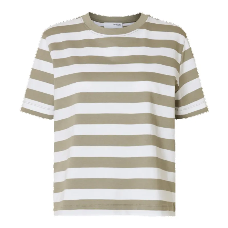 Selected Femme Short Sleeve Striped Boxy Fit T-Shirt made by Coes