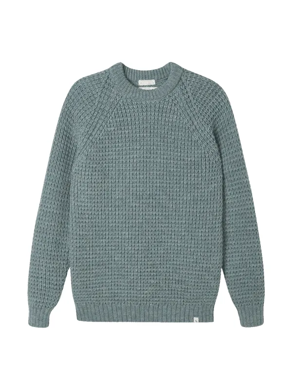 Peregrine Waffle Crew Neck Jumper made by Peregrine
