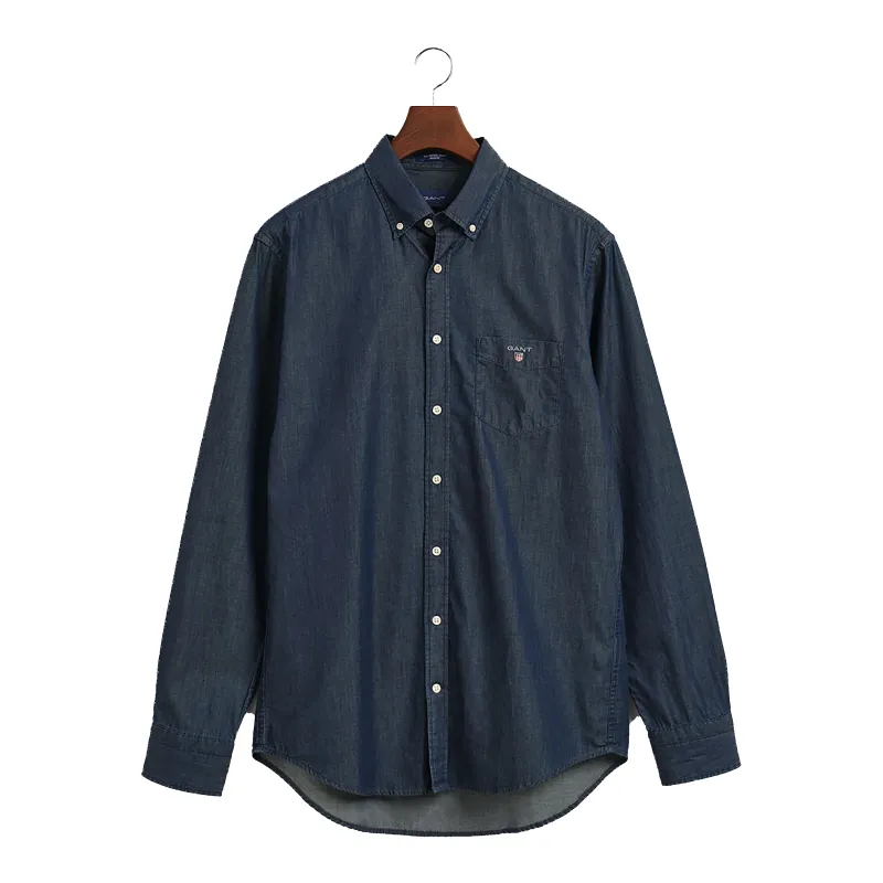 GANT Indigo Dyed Long Sleeve Shirt for Men sold by Coes
