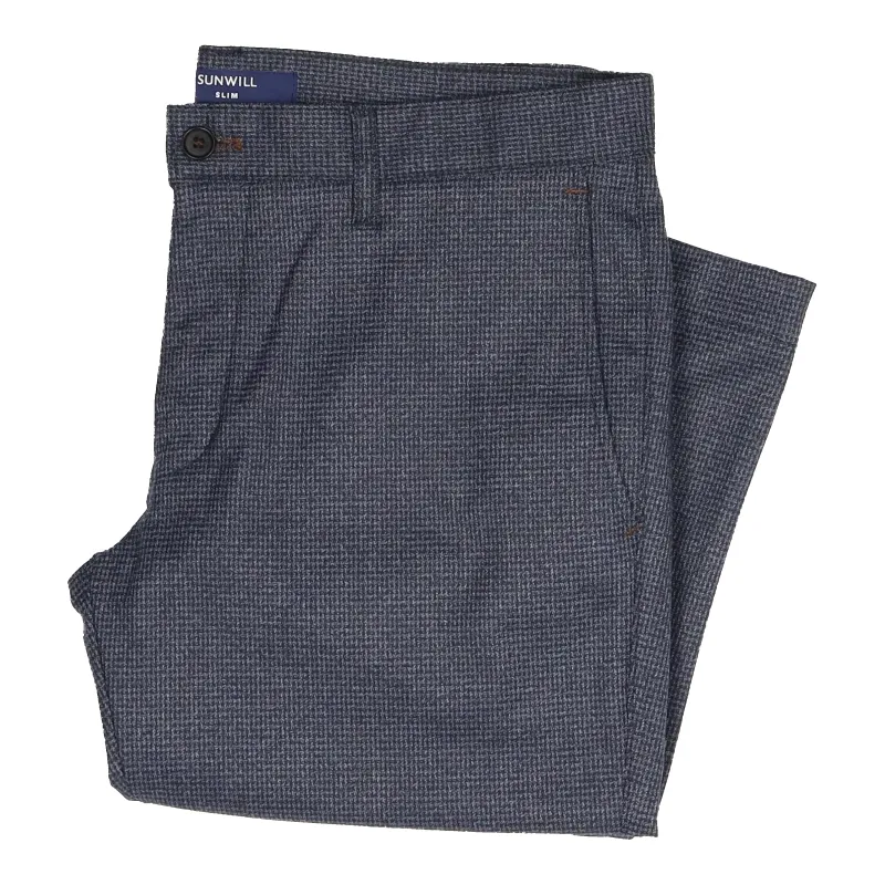 Sunwill Slim Fit Stretch Check Trousers sold by Coes