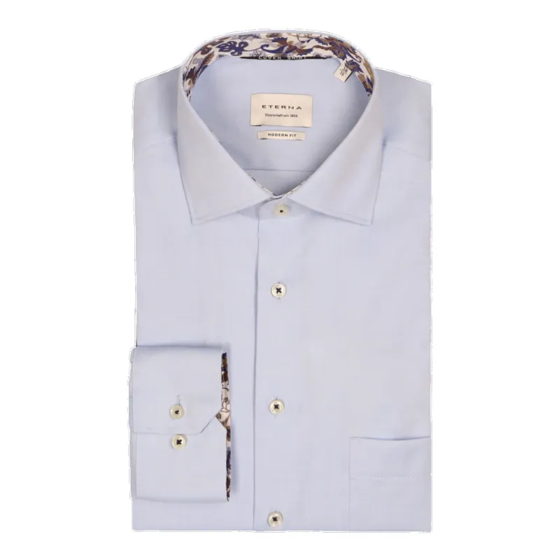 Eterna Plain Formal Shirt With Trim made by Eterna