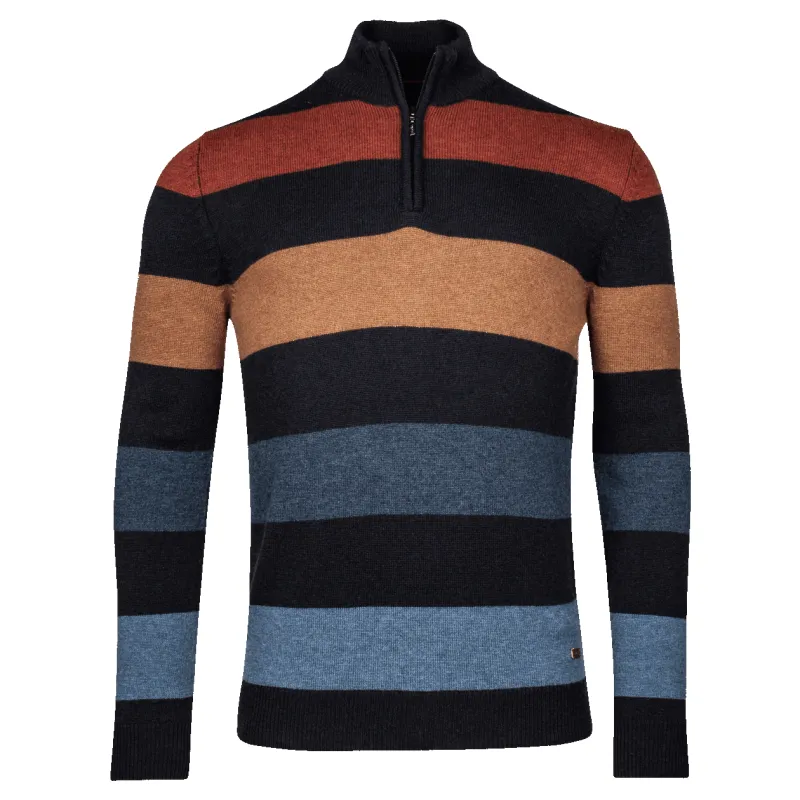 Baileys Half Zip Stripe Knit Jumper sold by Coes