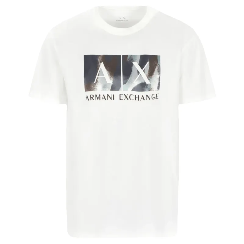 Armani Exchange ASV Cotton Abstract Logo Print T-Shirt sold by Coes