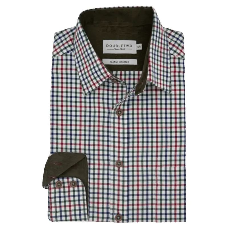 Double Two Long Sleeve Check Brushed Cotton Shirt sold by Coes