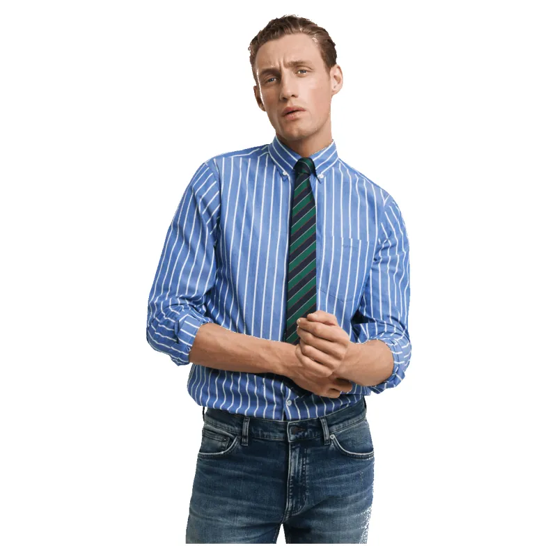 GANT Reg Poplin Stripe Shirt sold by Coes