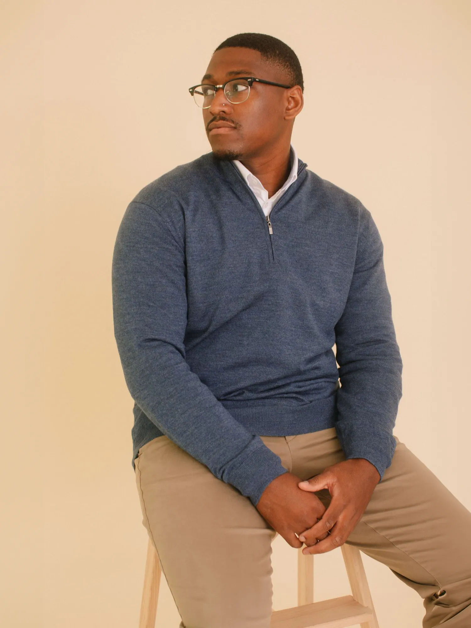 William David 100% Merino 1/4 Zip Knit Jumper sold by Coes product image thumbnail 5