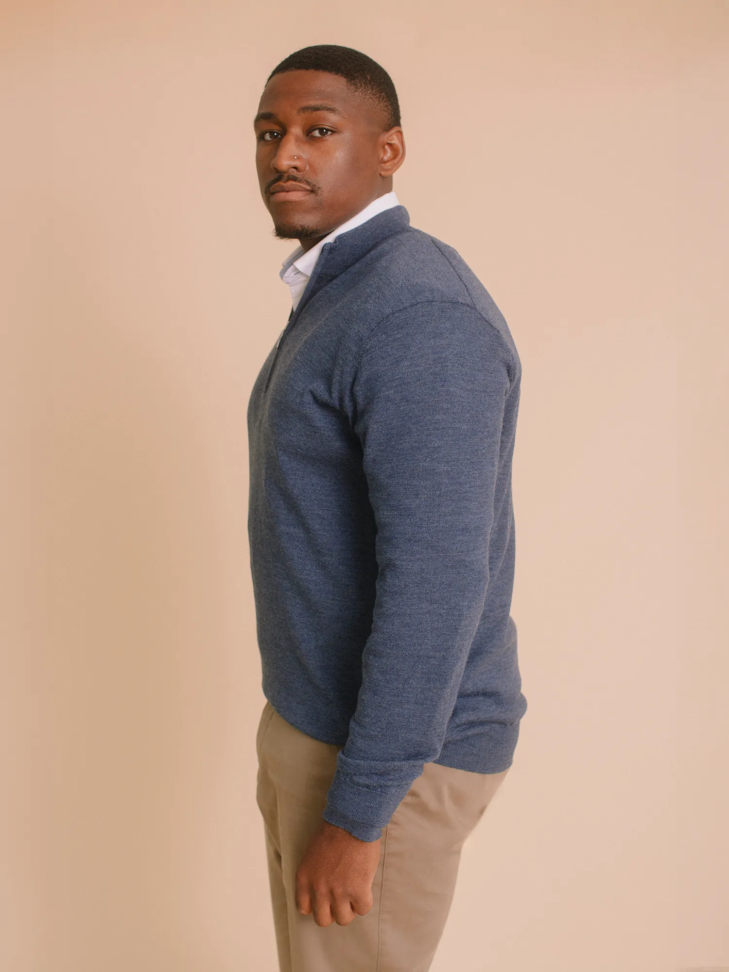 William David 100% Merino 1/4 Zip Knit Jumper sold by Coes product image thumbnail 3