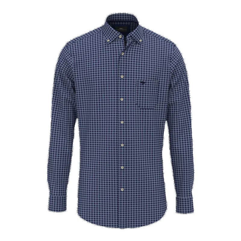 Fynch-Hatton Small Check Button Down Shirt sold by Coes