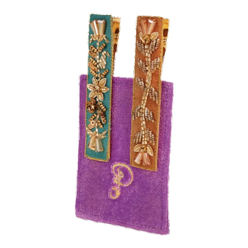 Powder Floral Vines Narrow Jewelled Bar Hairclips sold by Coes