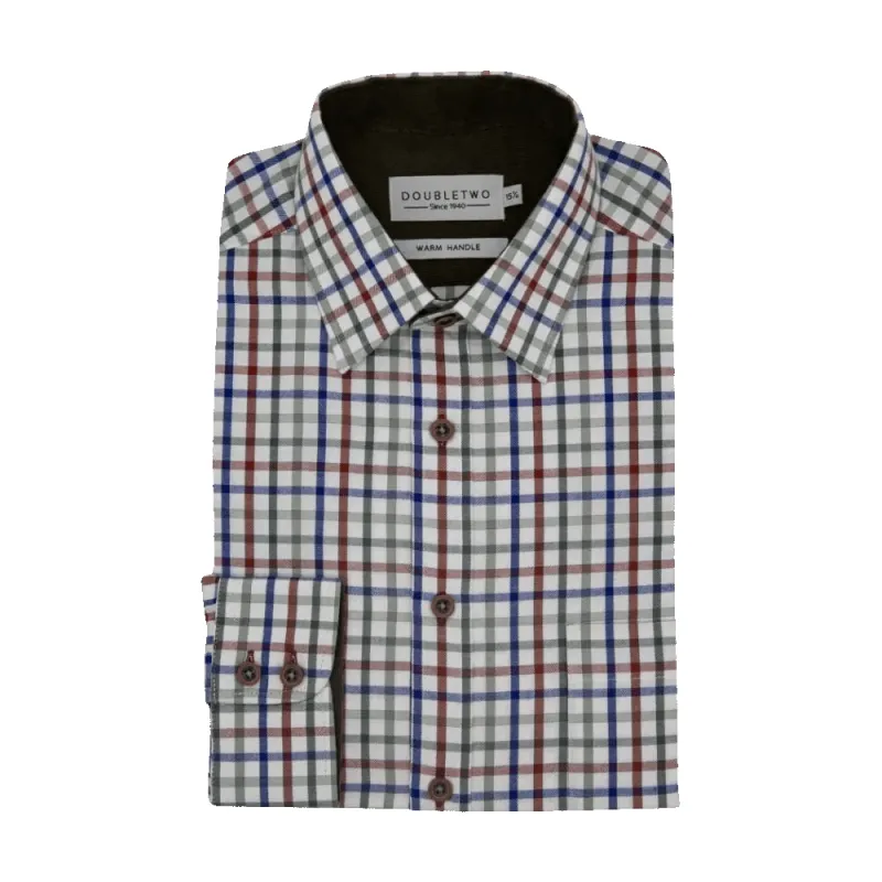 Double Two Brushed Cotton Check Long Sleeve Shirt sold by Coes