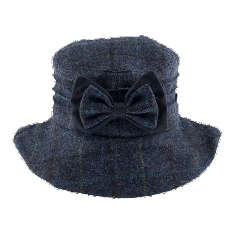 Dents Winnie Abraham Moon Tweed Check Bucket Hat with Bow Detail sold by Coes