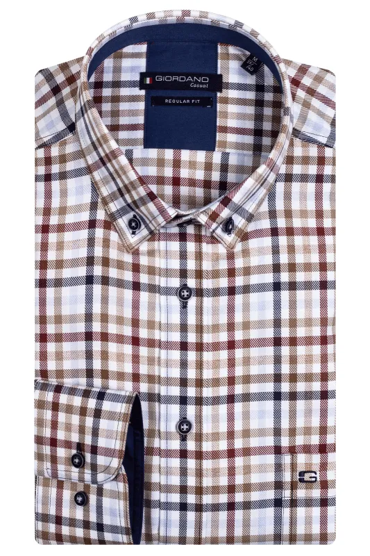 Giordano Classic Multi-Colour Checked Long Sleeve Shirt sold by Coes