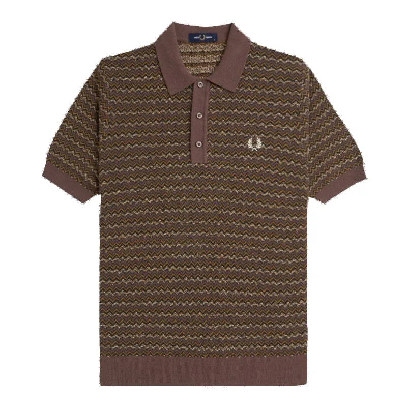 Fred Perry The Boucle Jacquard Knitted Shirt sold by Coes