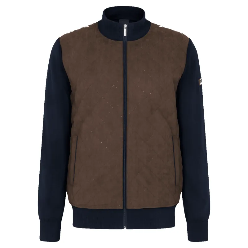 Bugatti Suede Front Zip Cardigan made by Coes