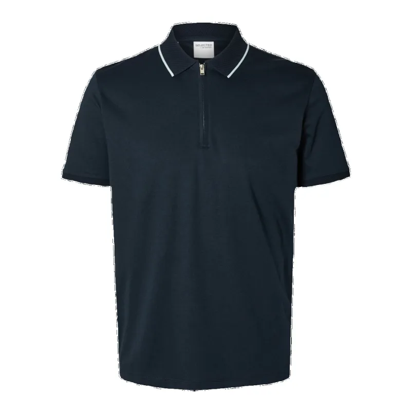 Selected Figo Zip Short Sleeve Polo sold by Coes