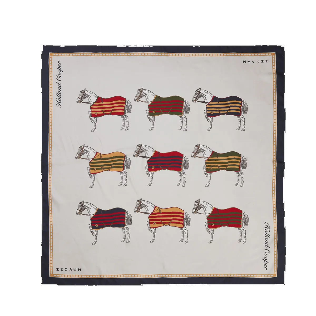 Holland Cooper Nine Horse Silk Scarf sold by Coes