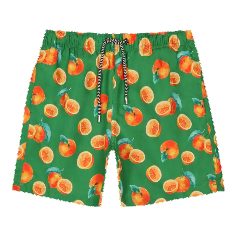 Franks Oranges Print Swim Shorts sold by Coes