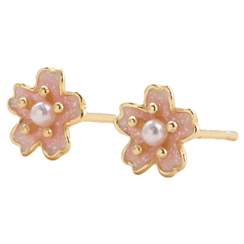 Attic Creations Just For You Sakura Flower With Pearl Earrings sold by Coes