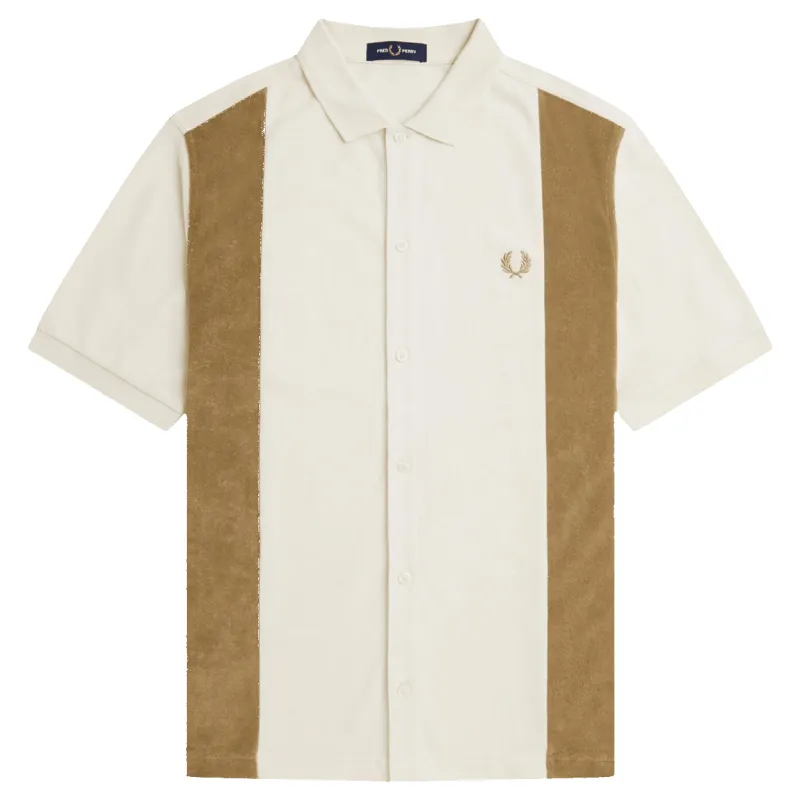 Fred Perry Towelling Panel Short Sleeve Shirt sold by Coes