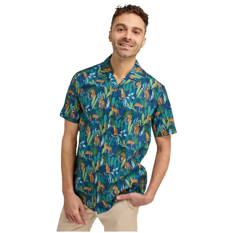 Double Two Cheetah Print Short Sleeve Shirt sold by Coes