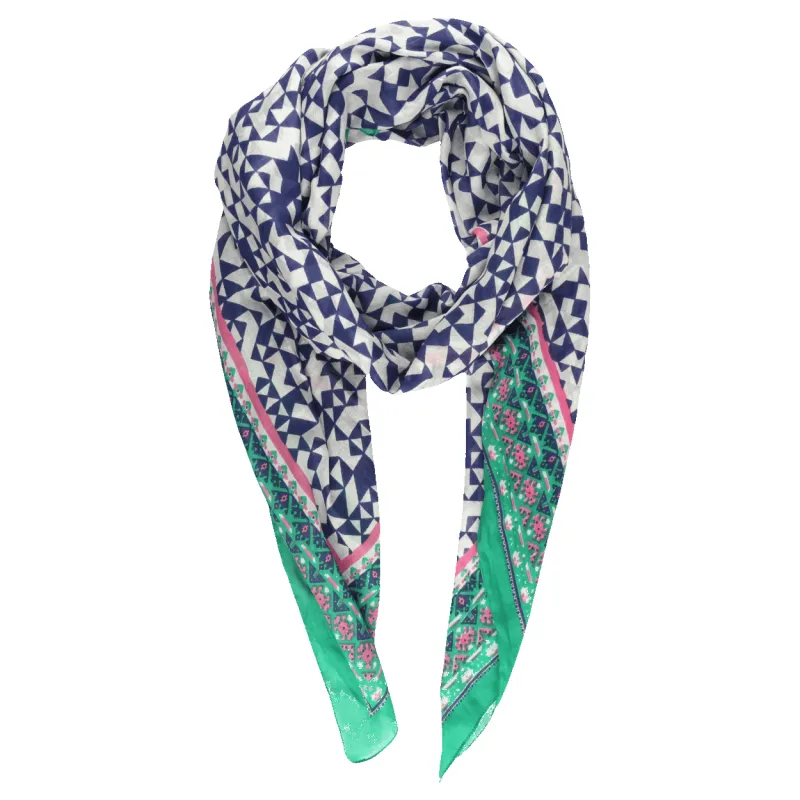 Miss Shorthair Cotton Mosaic Print Scarf sold by Coes