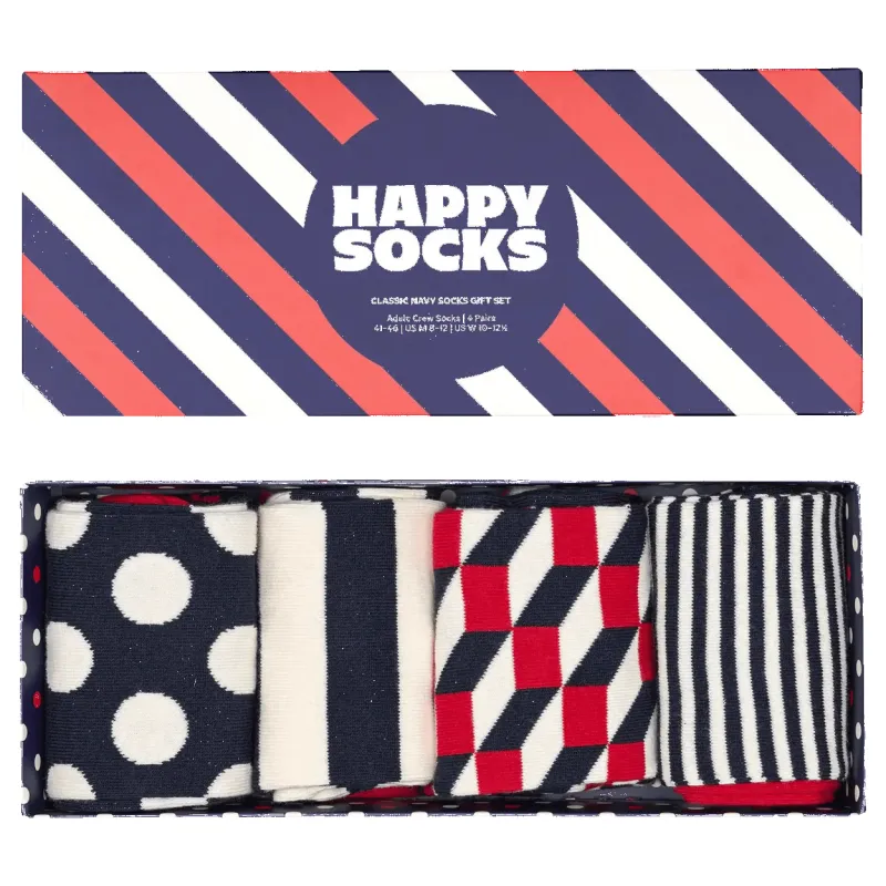 Happy Socks 4-Pack Classic Navy Sock made by Happy Socks