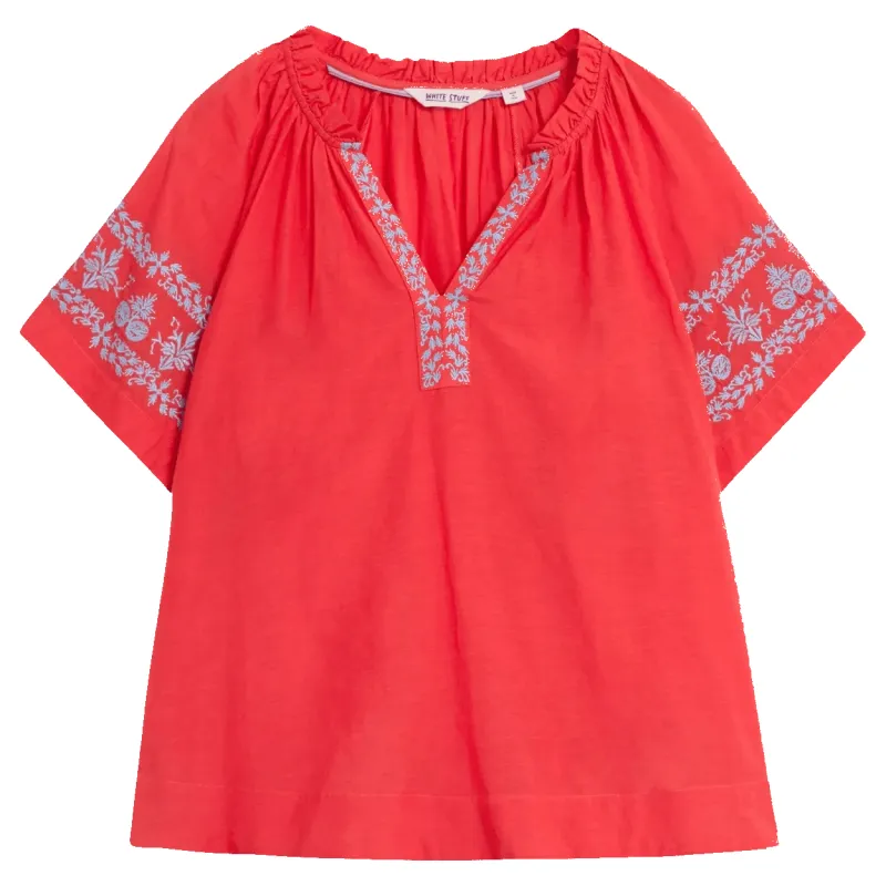 White Stuff Anna Cotton Embroidered Top sold by Coes