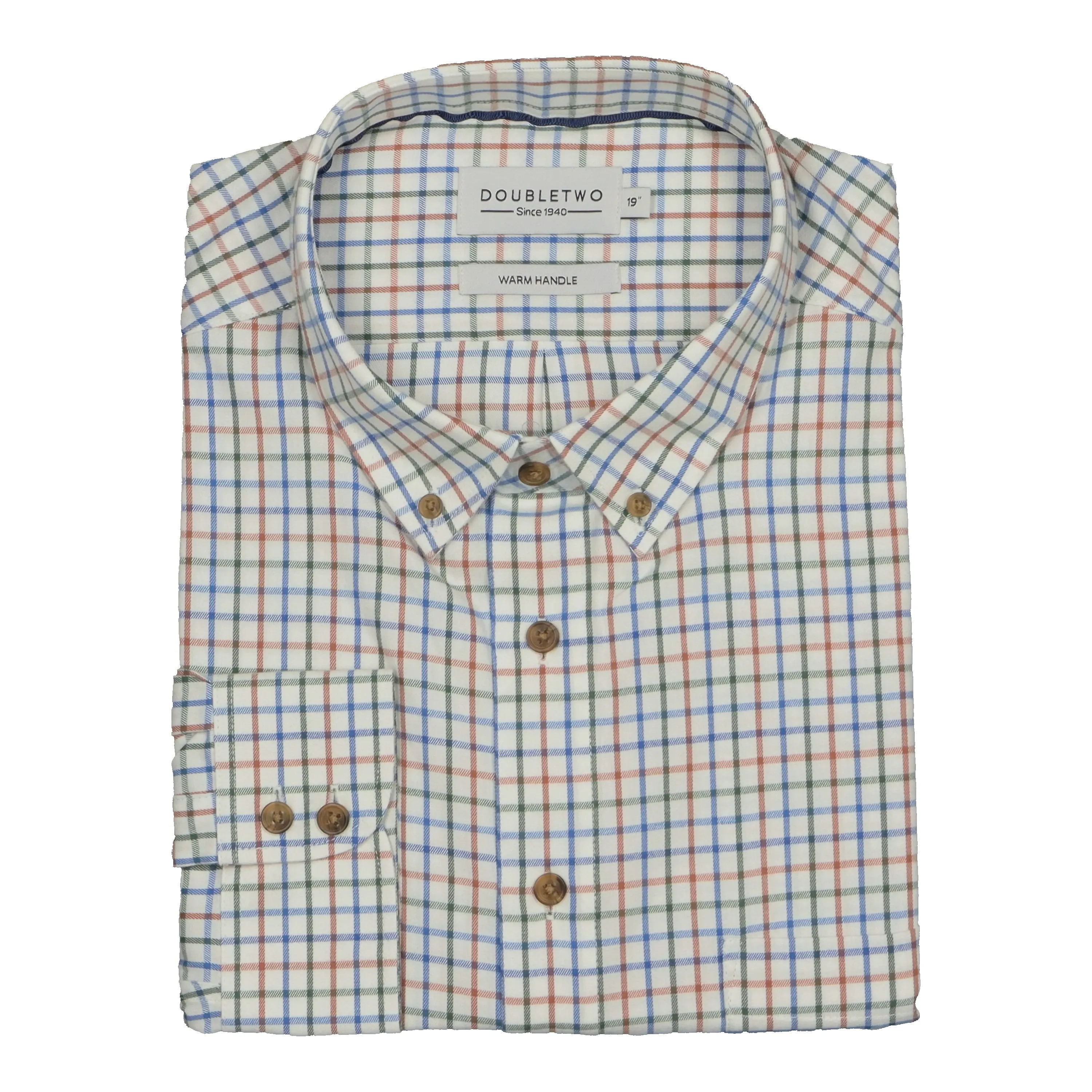 Double Two Brushed Cotton Long Sleeve Check Shirt sold by Coes