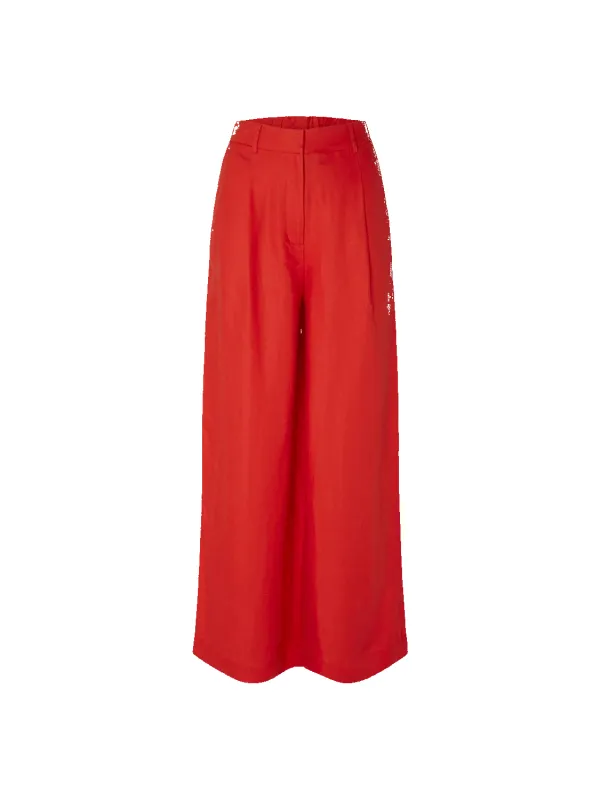 Selected Femme Lyra High-Waisted Wide-Leg Linen Trousers sold by Coes