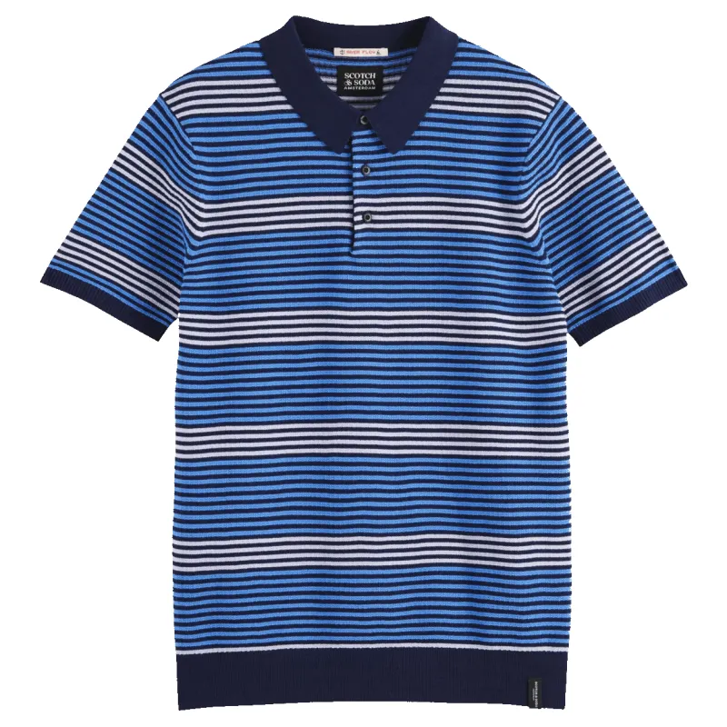 Scotch & Soda Structured Stripe Knitted Polo sold by Coes