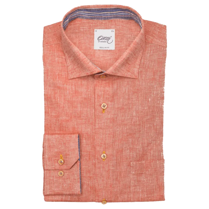 Oscar Linen/Cotton Blend Long Sleeve Shirt sold by Coes